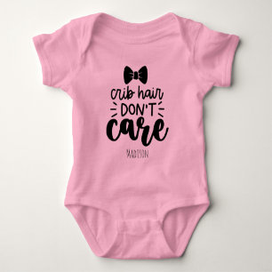 Body Para Bebê Cabelo de Berço Fofo Não Me Importo Personalizado