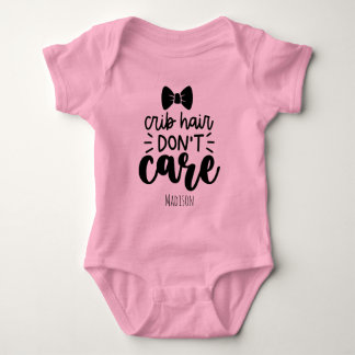 Body Para Bebê Cabelo de Berço Fofo Não Me Importo Personalizado 