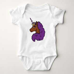 Body Para Bebê Cabra Unicórnio Afro Roxo