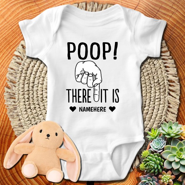 Body Para Bebê Caca. Aqui está! Engraçado (Criador carregado)