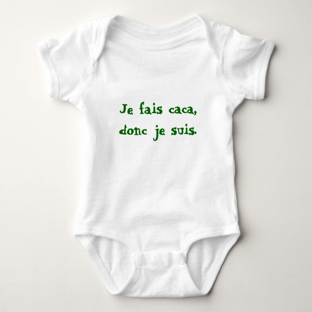 Body Para Bebê Caca dos fais de Je, je suis. do donc (Frente)