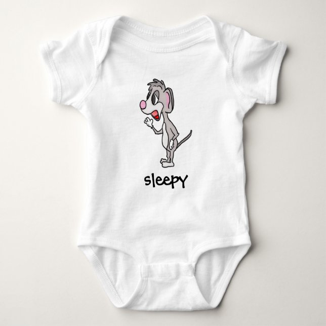 Body Para Bebê Caçador de Mouse Sonolento (Frente)