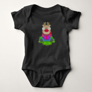 Body Para Bebê Cachecol de Natal de Rena