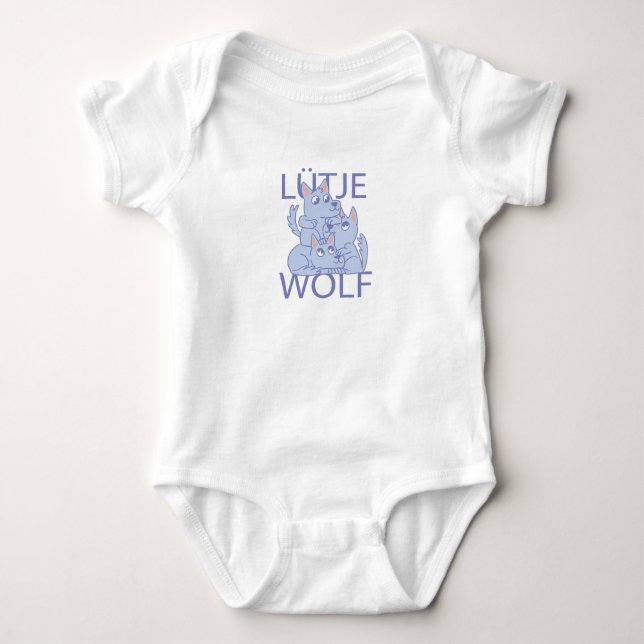 Body Para Bebê Cachinho de Animais do Lobo Bebê (Frente)