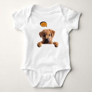 Body Para Bebê Cachorrinho Alegre e Encantador em Aquarela