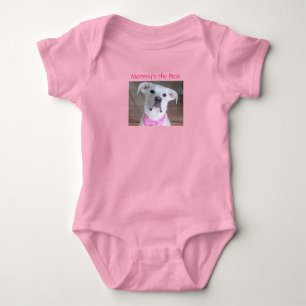 Body Para Bebê Cachorrinho Branco Fofinho Mamãe Rosa