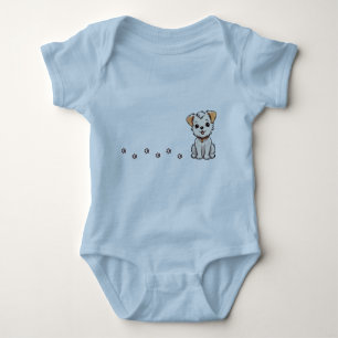 Body Para Bebê Cachorro bebê com pegadas T-Shirt