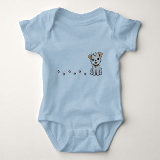 Body Para Bebê Cachorro bebê com pegadas T-Shirt
