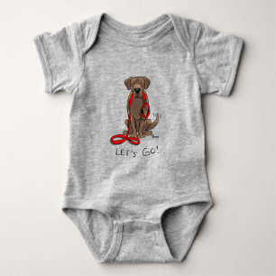 Body Para Bebê Cachorro Bonito - Vamos Ir! Chocolate Labrador Ret