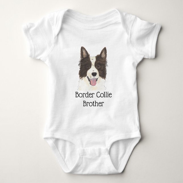 Body Para Bebê Cachorro Border Collie Personalizável (Frente)
