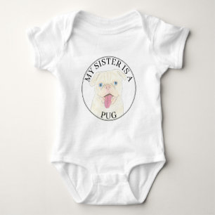Body Para Bebê Cachorro Branco Irmã Grande
