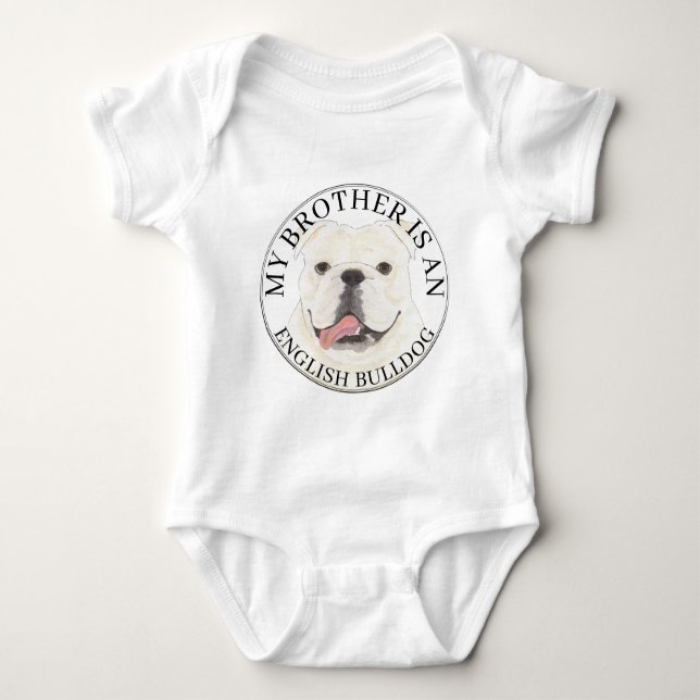 Body Para Bebê Cachorro Branco Personalizado (Frente)