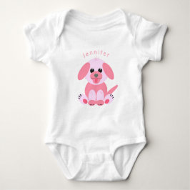 Body Para Bebê Cachorro Cachorro Cachorro Rosa Personalizado Meni