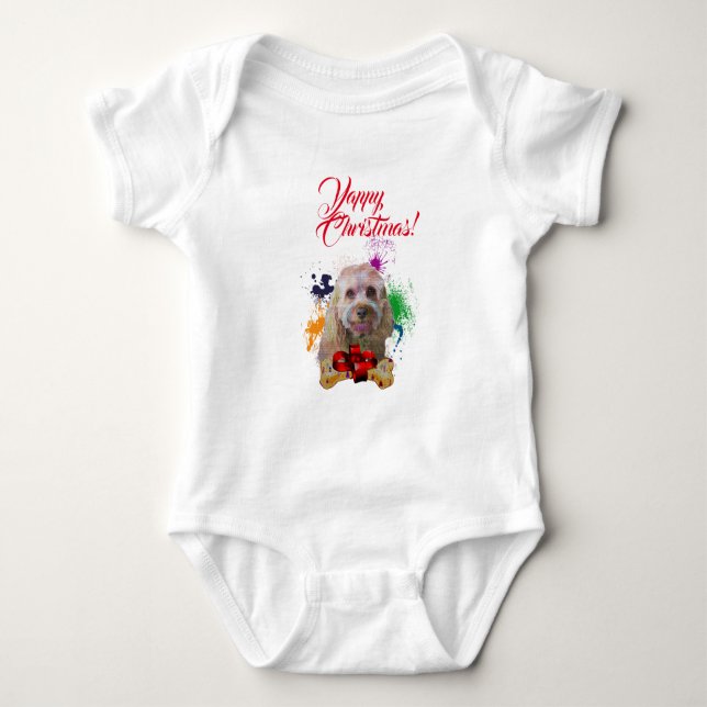 Body Para Bebê Cachorro Cavapoo Fofo Personalizável Natal Latindo (Frente)