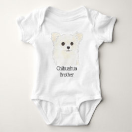 Body Para Bebê Cachorro Chihuahua Branco Personalizado de Cabelo 