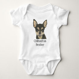 Body Para Bebê Cachorro Chihuahua Preto e Dourado Personalizado