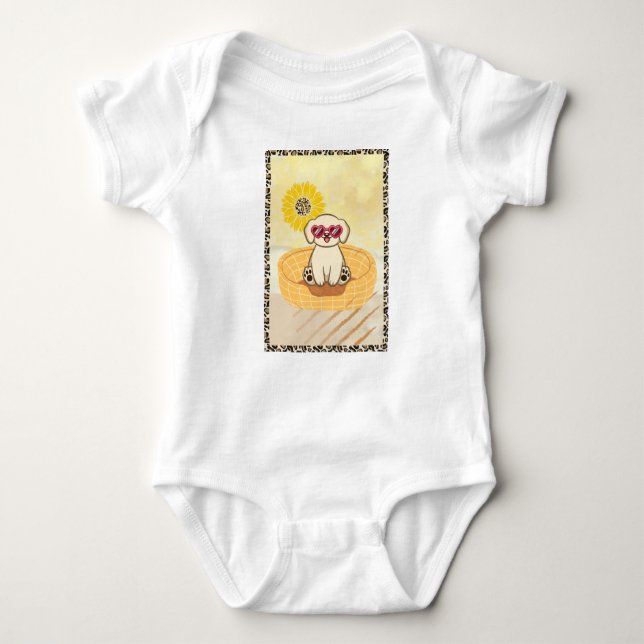 Body Para Bebê Cachorro com óculos escuros Tigre Impressão (Frente)