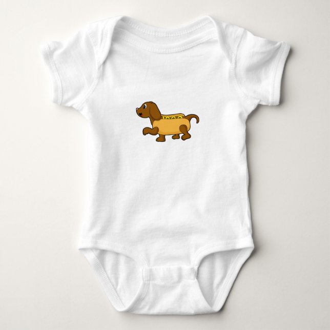 Body Para Bebê Cachorro como cachorro-quente (Frente)