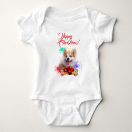 Body Para Bebê Cachorro de Corgi Cute Personalizável - Natal Iapo