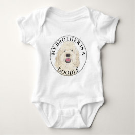 Body Para Bebê Cachorro de Ouro de Creme Branco Personalizado