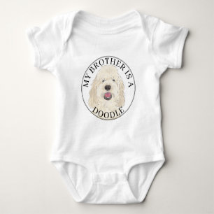 Body Para Bebê Cachorro de Ouro de Creme Branco Personalizado