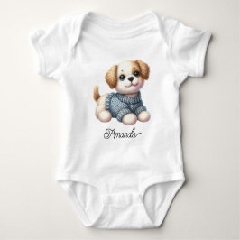 Body Para Bebê Cachorro de Tricô Fofo