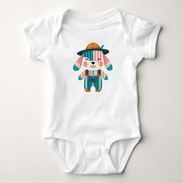 Body Para Bebê Cachorro Fazendeiro Fofo (Frente)