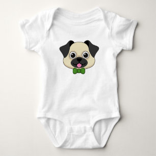 Body Para Bebê Cachorro Feliz e Bonito com Papillon