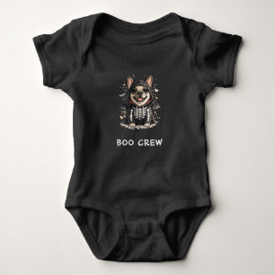 Body Para Bebê Cachorro francês bonitinho Halloween Esqueleto Boo