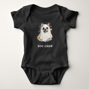 Body Para Bebê Cachorro Francês Bonito Fantasma de Halloween Boo