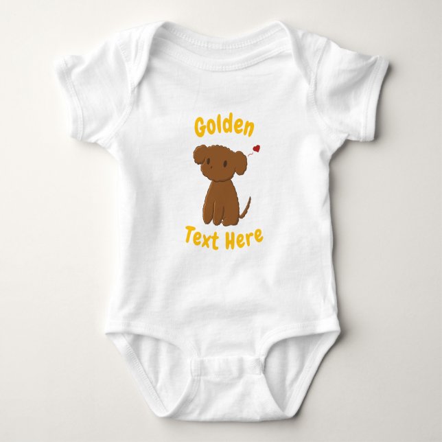 Body Para Bebê Cachorro Golden Doodle Personalizado (Frente)