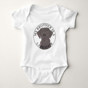 Body Para Bebê Cachorro Labrador Chocolate