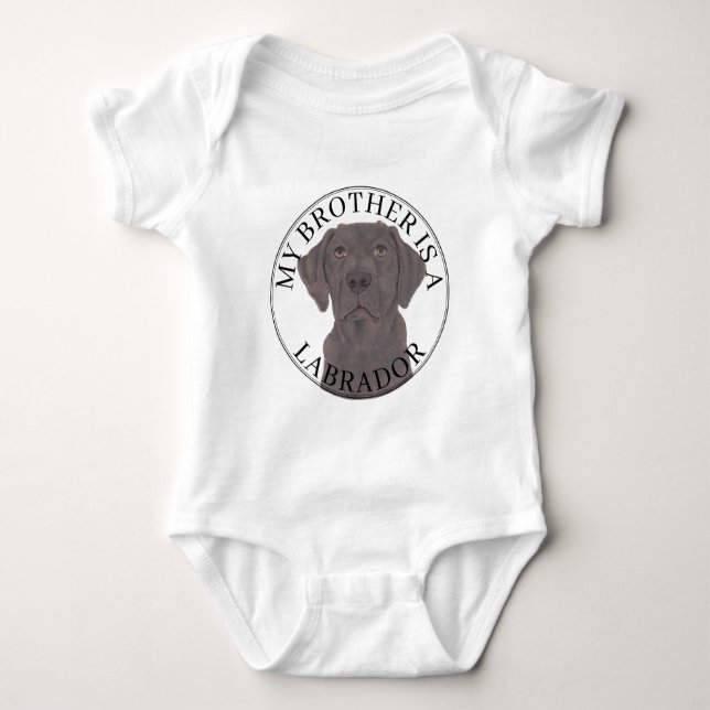 Body Para Bebê Cachorro Labrador Chocolate (Frente)