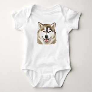 Body Para Bebê Cachorro lindo Husky Siberiano Lobo Huskies engraç