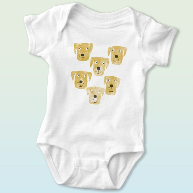 Body Para Bebê Cachorro-Ouro Labrador-Retriever (Golden labrador retriever dog baby bodysuit)