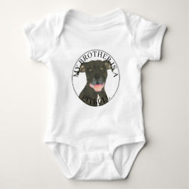 Body Para Bebê Cachorro Pitbull Negro