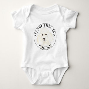 Body Para Bebê Cachorro Poodle Branco