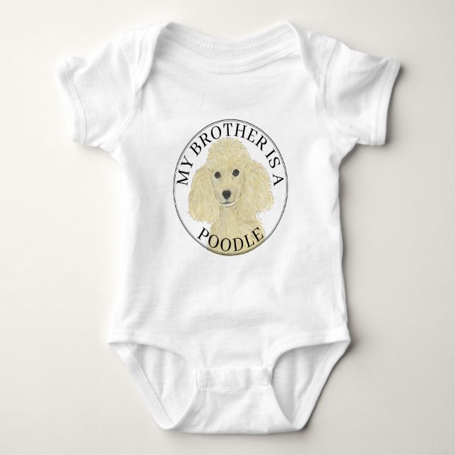 Body Para Bebê Cachorro Poodle Louro Dourado (Frente)