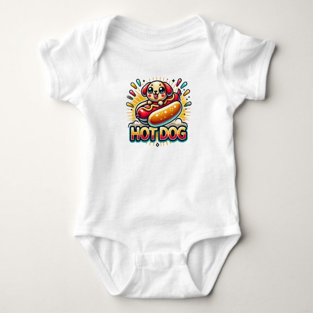 Body Para Bebê Cachorro Quente Engraçado (Frente)