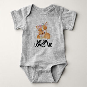 Body Para Bebê Cachorros de Corgi Bonitos - Minha Gigi Me Ama