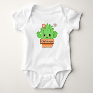 Body Para Bebê Cacto Kawaii Personalizado