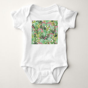 Body Para Bebê Cacto Pintado à Mão: Verde Deserto