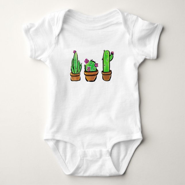 Body Para Bebê Cactus cactos succultos (Frente)