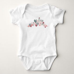 Body Para Bebê Cactus Pink Mint Succults Deserto Plantas Motif