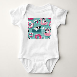 Body Para Bebê Cães com flutuação de piscina, padrão de colheita.