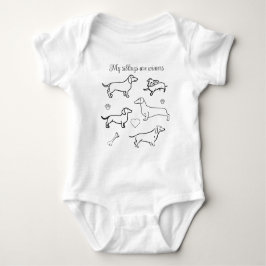 Body Para Bebê Cães Dachshund Pets Doodle Funny Black and White B