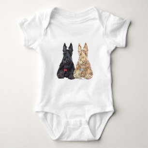 Body Para Bebê Cães Wheaten e pretos do Scottie
