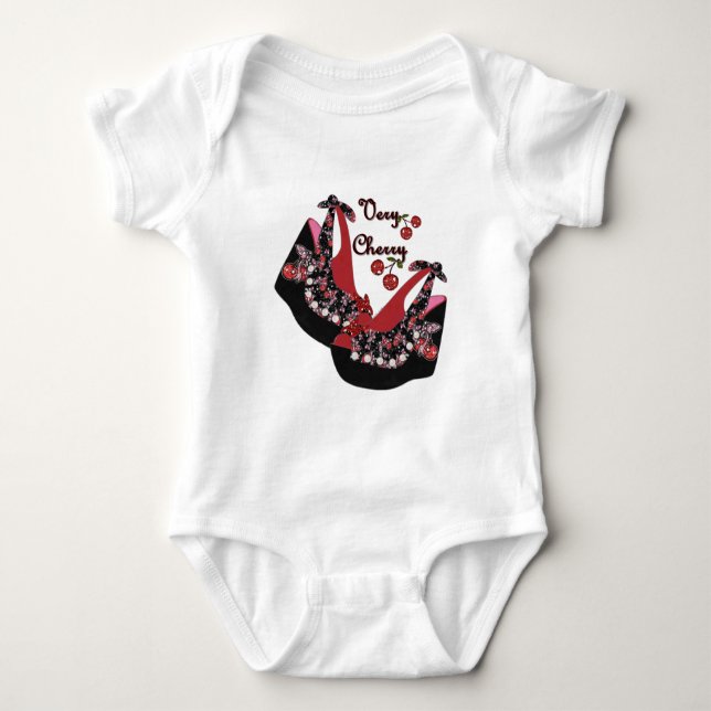 Body Para Bebê CALÇADOS RAB Rockabilly Muito Cerejeiros (Frente)