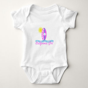 Body Para Bebê California Girl Pink Surfboard W/Sun
