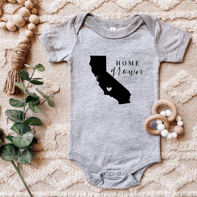 Body Para Bebê California Home Grown State Tee (Criador carregado)